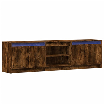 TV-Schrank mit LED-Beleuchtung Räuchereiche 180x34x50 cm