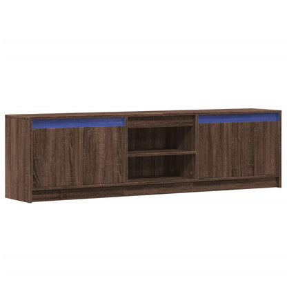 TV-Schrank mit LED-Beleuchtung Braun Eichen-Optik 180x34x50 cm