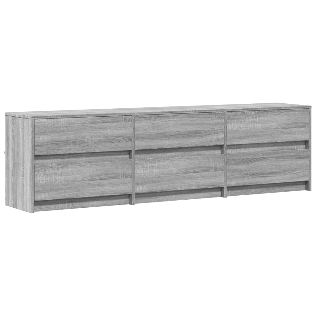 TV-Schrank mit LED-Beleuchtung Grau Sonoma 180x34x50 cm