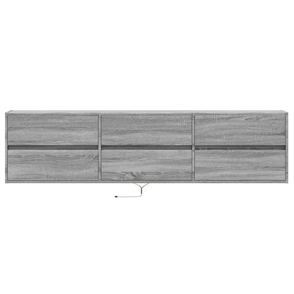 TV-Wandschrank mit LED Grau Sonoma 180x31x45 cm