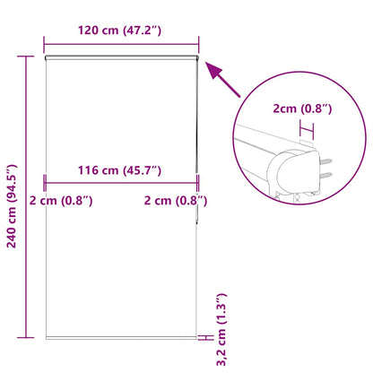 Duschrollo mit Kassette 120x240 cm Stoffbreite 116 cm