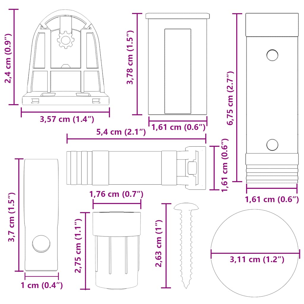 30-tlg. Rollo-Beschläge 18 mm
