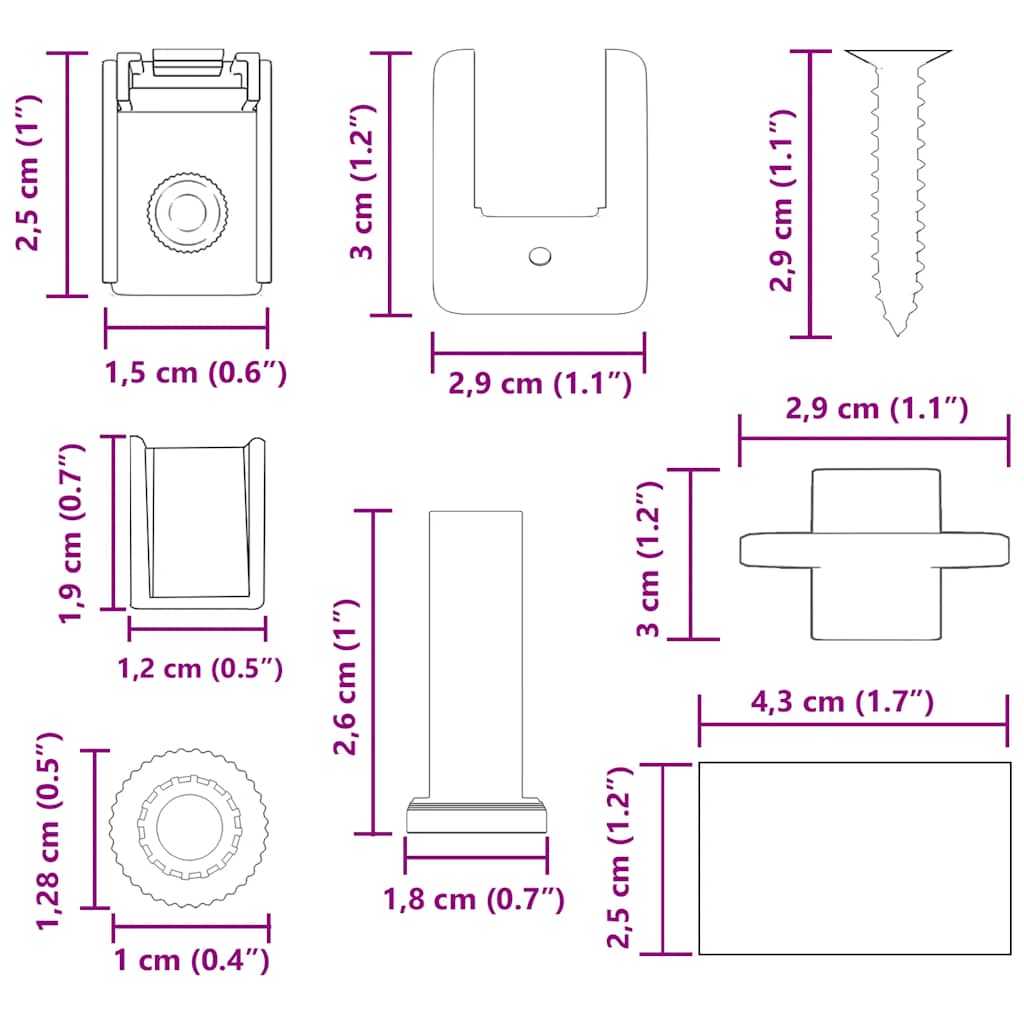 36-tlg. Rollo-Beschläge
