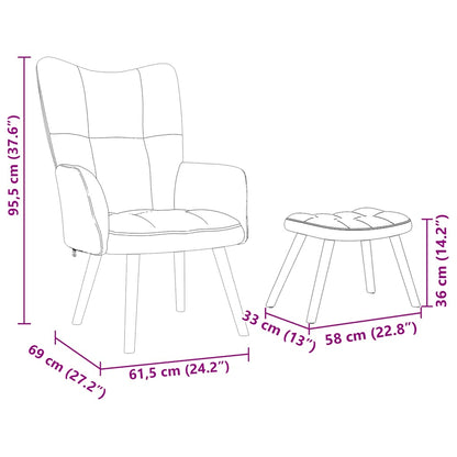 Relaxsessel mit Hocker Dunkelgrau Stoff