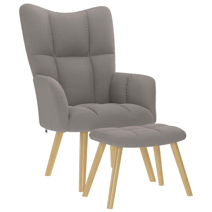 Relaxsessel mit Hocker Taupe Stoff