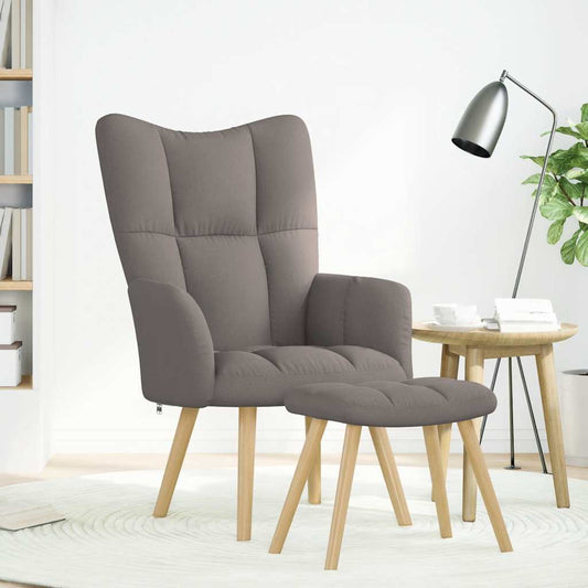 Relaxsessel mit Hocker Taupe Stoff