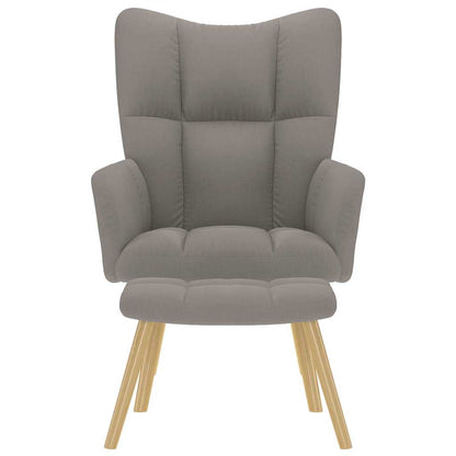 Relaxsessel mit Hocker Taupe Stoff