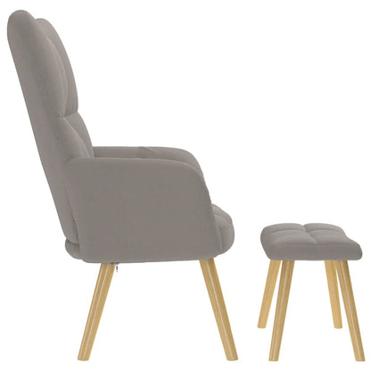 Relaxsessel mit Hocker Taupe Stoff