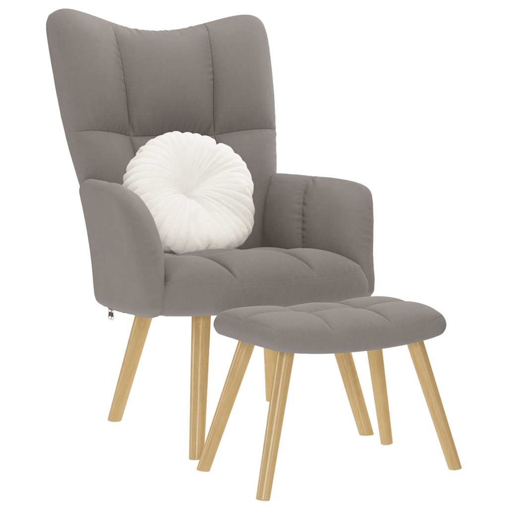 Relaxsessel mit Hocker Taupe Stoff