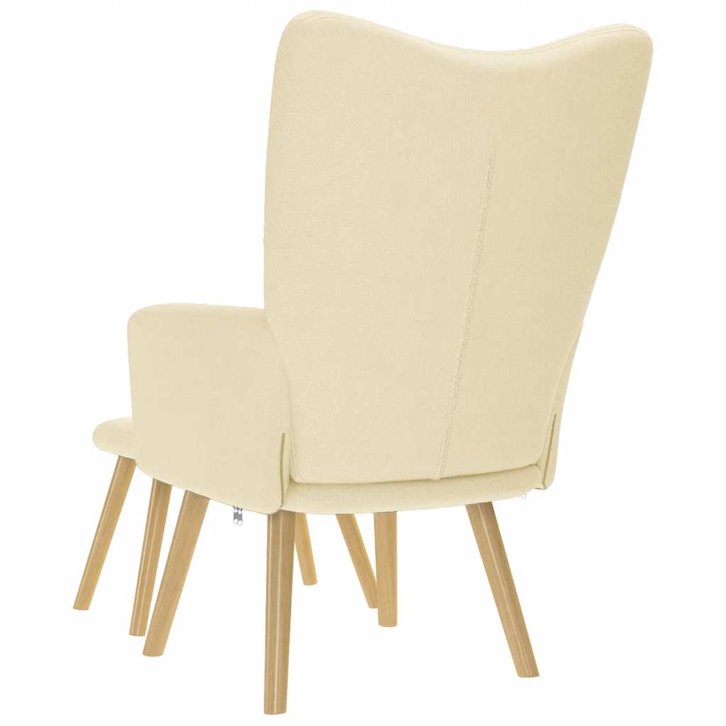 Relaxsessel mit Hocker Creme Stoff