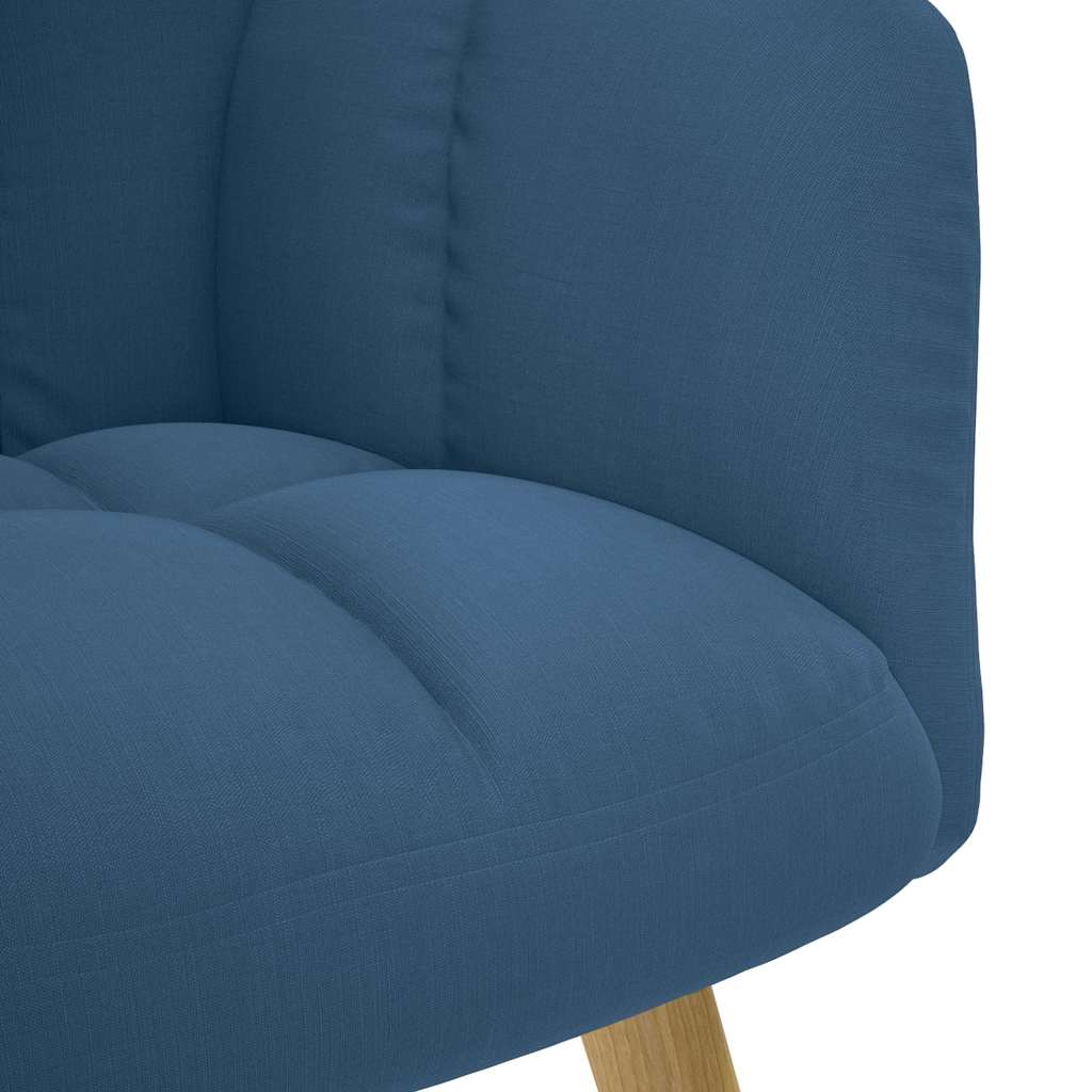 Relaxsessel mit Hocker Blau Stoff