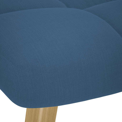 Relaxsessel mit Hocker Blau Stoff