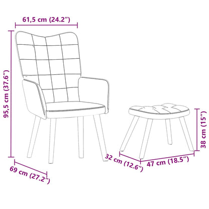 Relaxsessel mit Hocker Dunkelgrau Samt