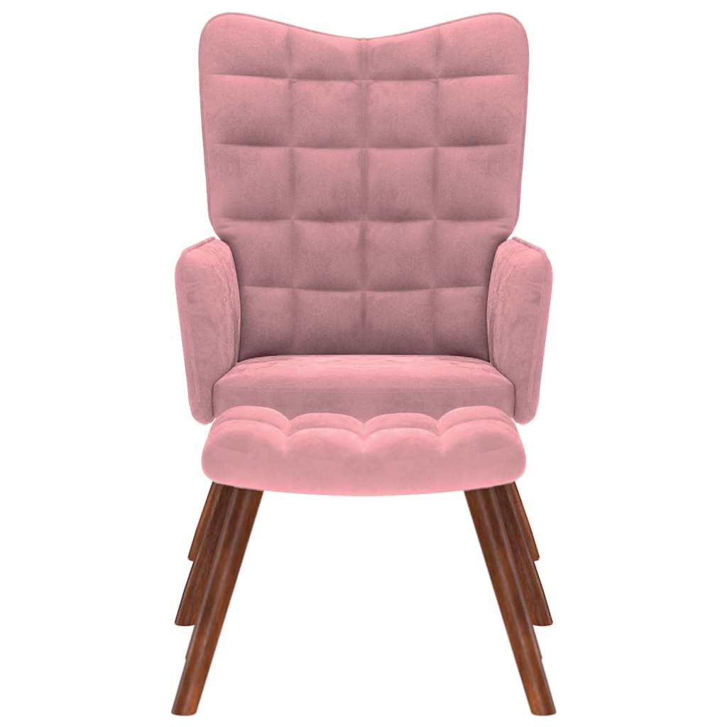 Relaxsessel mit Hocker Rosa Samt