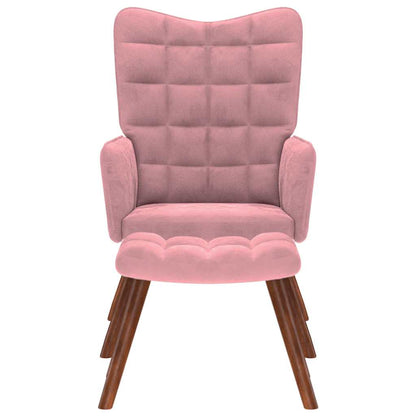 Relaxsessel mit Hocker Rosa Samt
