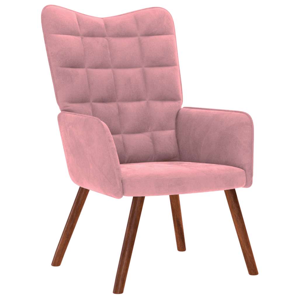 Relaxsessel mit Hocker Rosa Samt