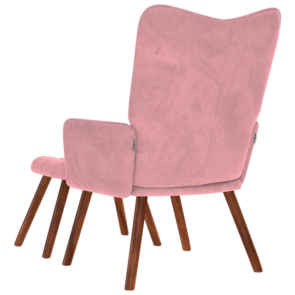 Relaxsessel mit Hocker Rosa Samt