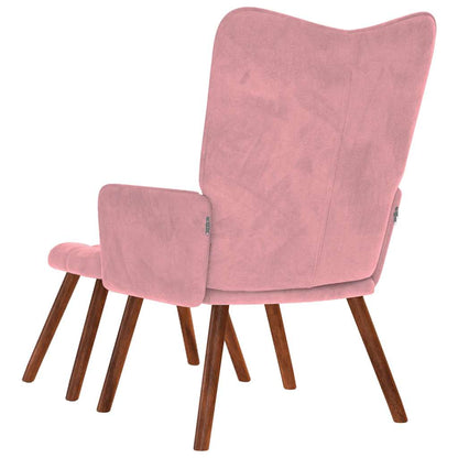 Relaxsessel mit Hocker Rosa Samt