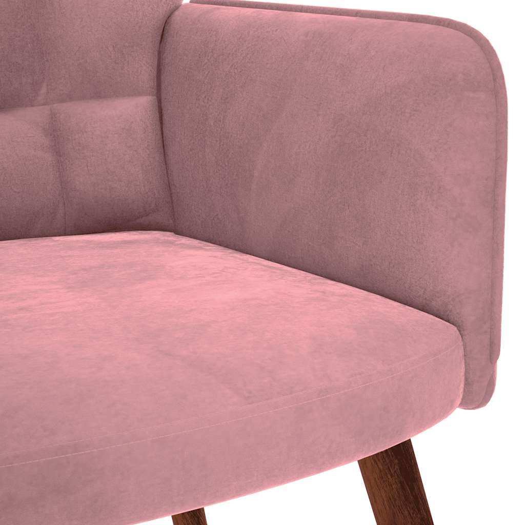 Relaxsessel mit Hocker Rosa Samt