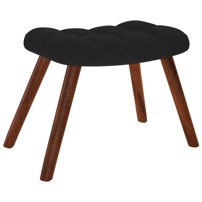 Relaxsessel mit Hocker Schwarz Samt