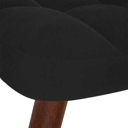 Relaxsessel mit Hocker Schwarz Samt