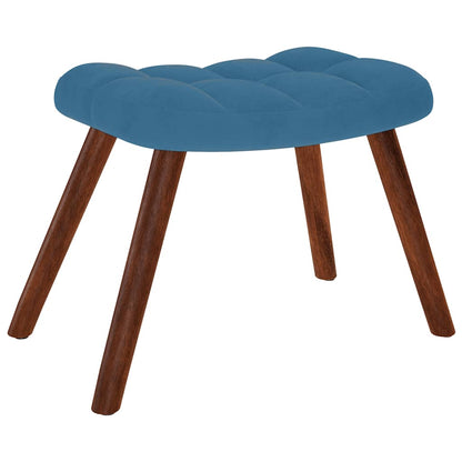 Relaxsessel mit Hocker Blau Samt