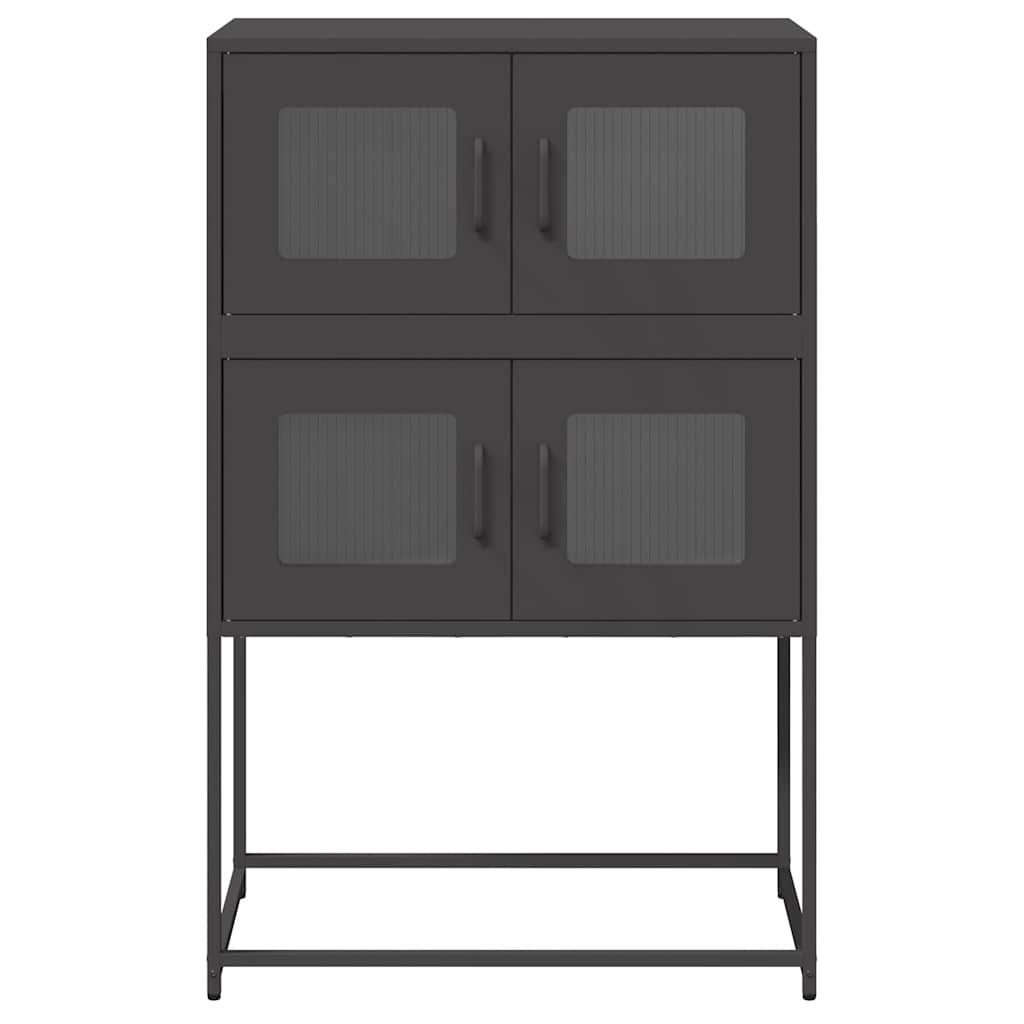 Highboard Schwarz 68x39x107 cm Stahl