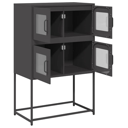 Highboard Schwarz 68x39x107 cm Stahl