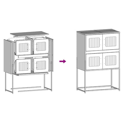 Highboard Anthrazit 68x39x107 cm Stahl