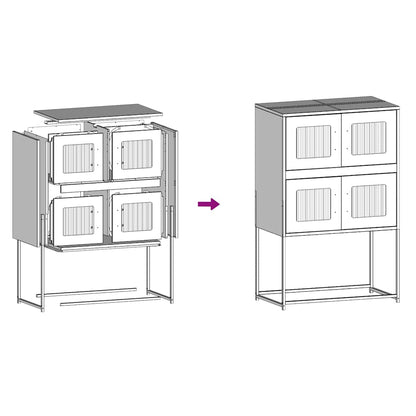 Highboard Senfgelb 68x39x107 cm Stahl