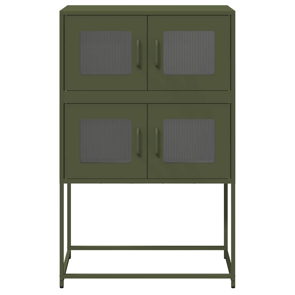 Highboard Olivgrün 68x39x107 cm Stahl