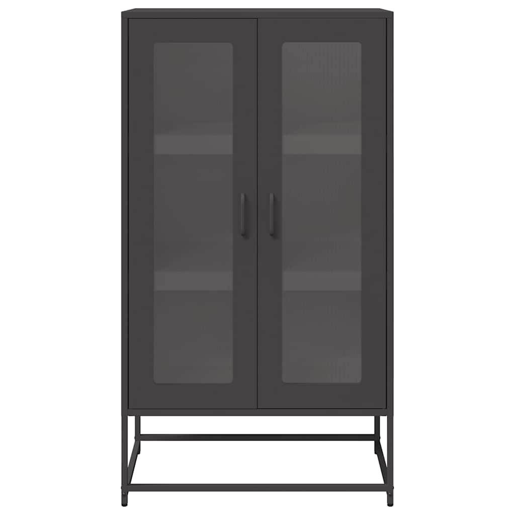 Highboard Schwarz 68x39x123 cm Stahl