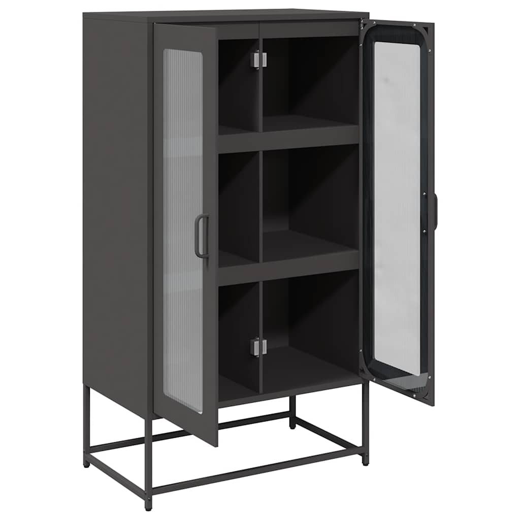 Highboard Schwarz 68x39x123 cm Stahl