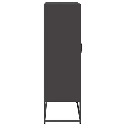 Highboard Schwarz 68x39x123 cm Stahl