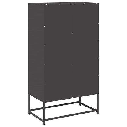 Highboard Schwarz 68x39x123 cm Stahl