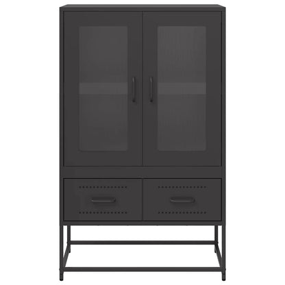 Highboard Schwarz 68x39x111,5 cm Stahl