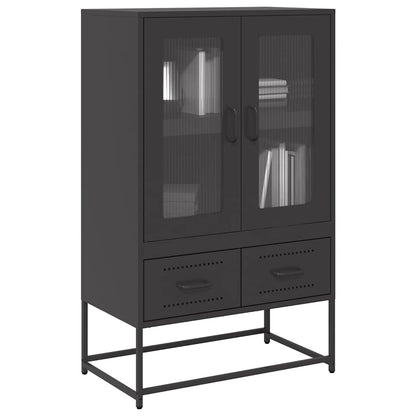 Highboard Schwarz 68x39x111,5 cm Stahl