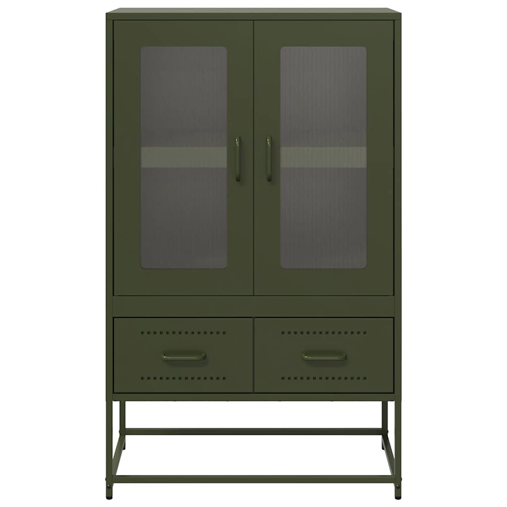 Highboard Olivgrün 68x39x111,5 cm Stahl