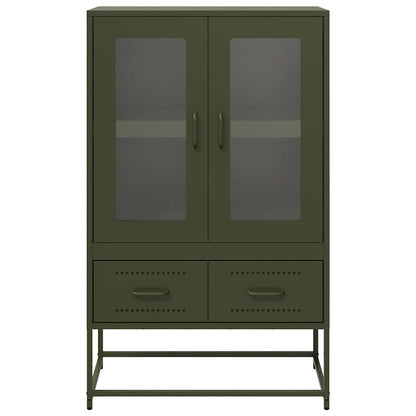 Highboard Olivgrün 68x39x111,5 cm Stahl