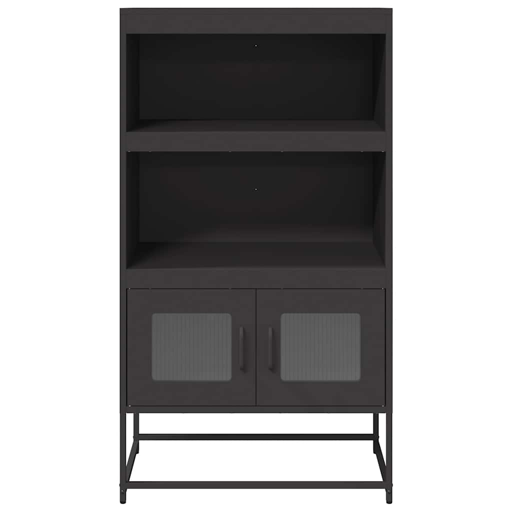 Highboard Schwarz 68x39x123 cm Stahl