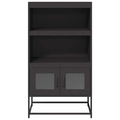 Highboard Schwarz 68x39x123 cm Stahl