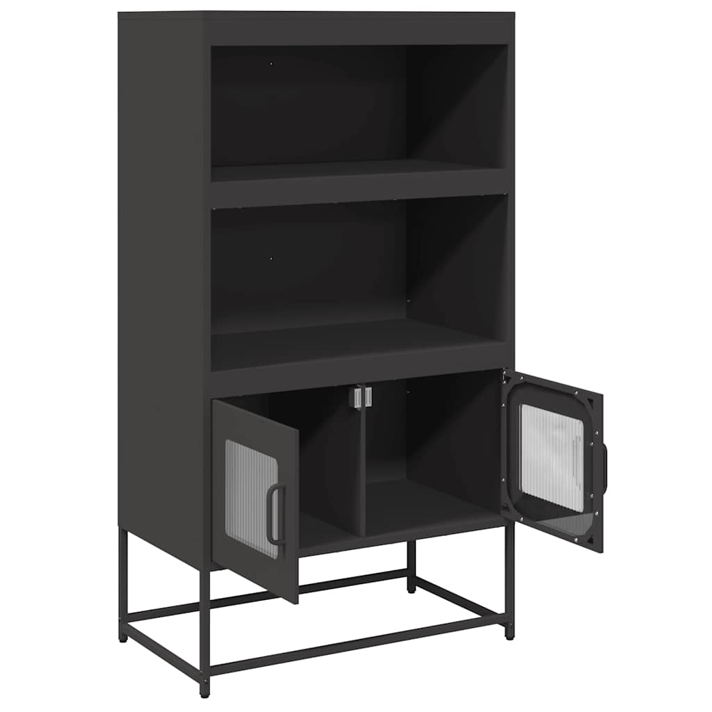 Highboard Schwarz 68x39x123 cm Stahl