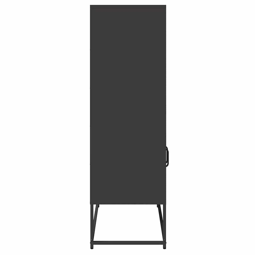 Highboard Schwarz 68x39x123 cm Stahl