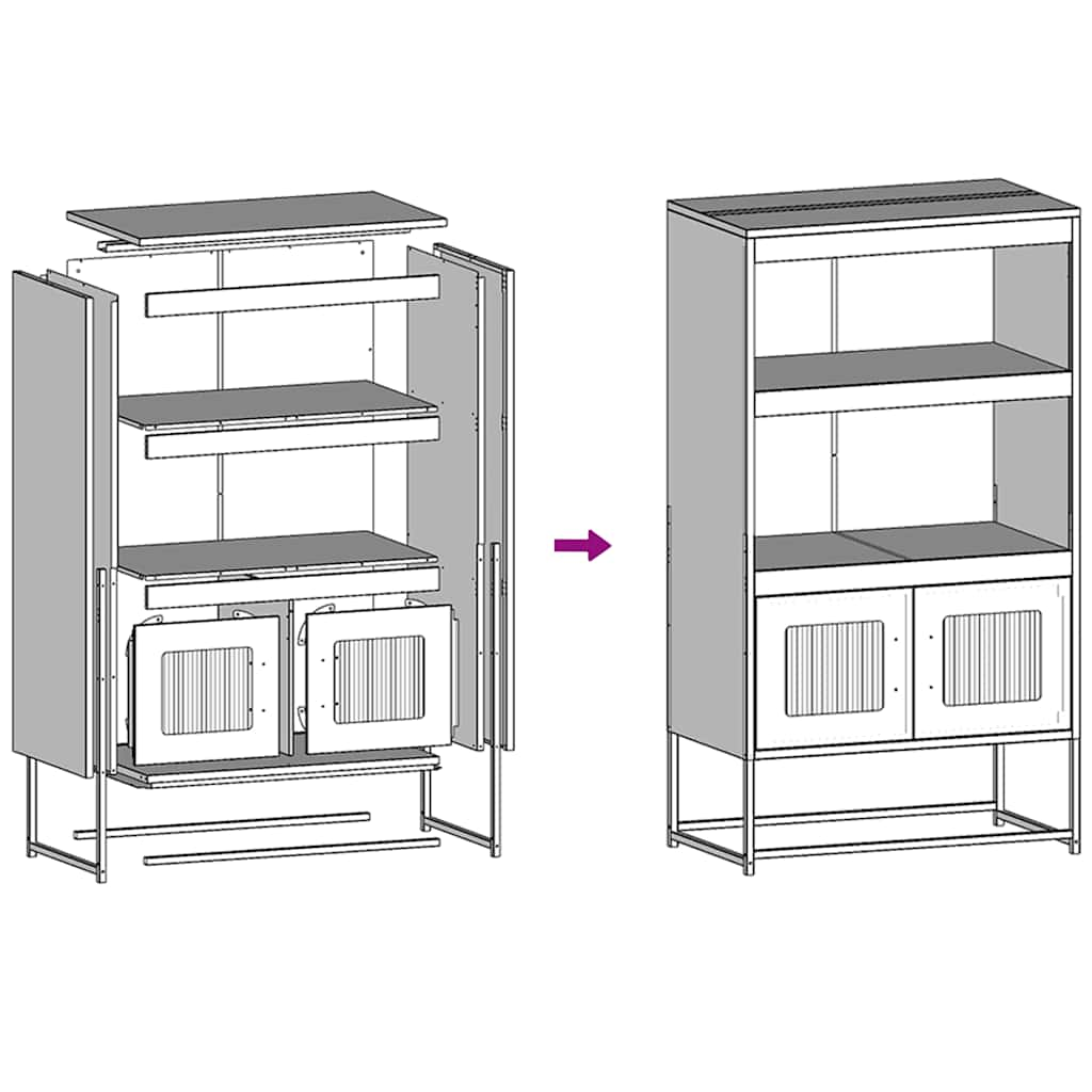 Highboard Anthrazit 68x39x123 cm Stahl