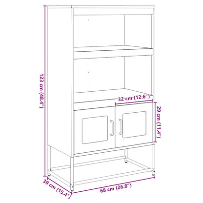 Highboard Senfgelb 68x39x123 cm Stahl