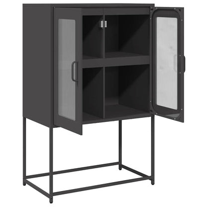 Highboard Schwarz 68x39x107 cm Stahl