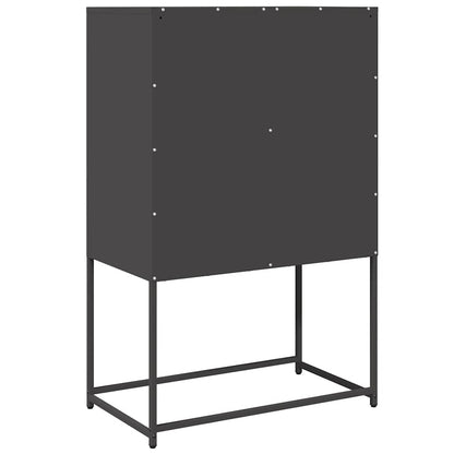 Highboard Schwarz 68x39x107 cm Stahl