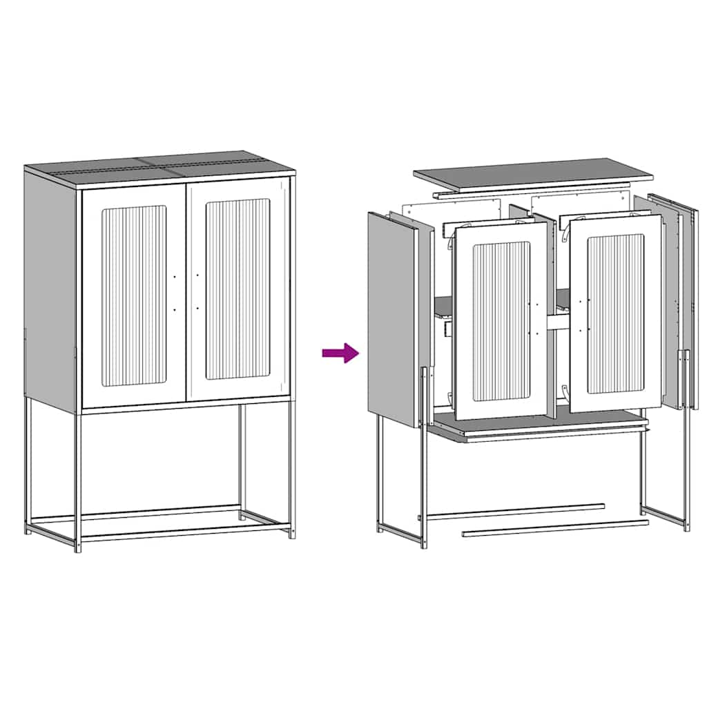 Highboard Rosa 68x39x107 cm Stahl