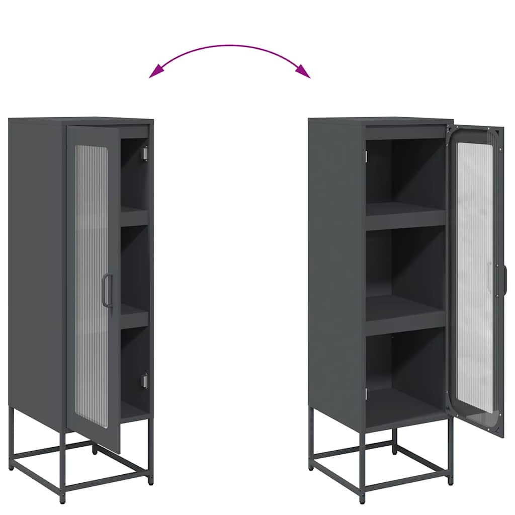 Highboard Anthrazit 36x39x123 cm Kaltgewalzter Stahl