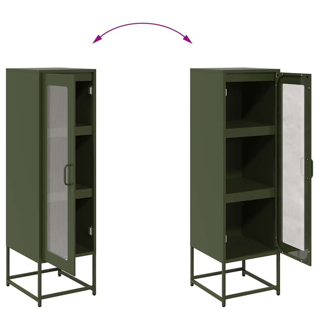 Highboard Olivgrün 36x39x123 cm Kaltgewalzter Stahls